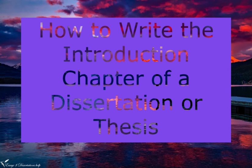 how to write introduction chapter of dissertation